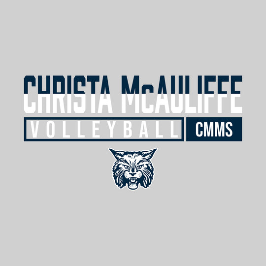 CMMS Bobcats - Volleyball - Split-Color School Name With Acronym Over Mascot