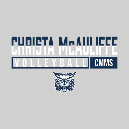 CMMS Bobcats - Volleyball - Split-Color School Name With Acronym Over Mascot