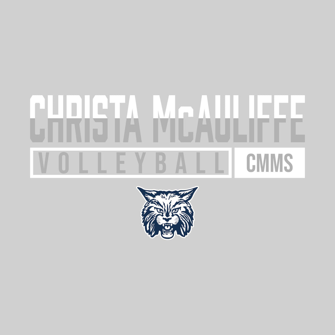 CMMS Bobcats - Volleyball - Split-Color School Name With Acronym Over Mascot