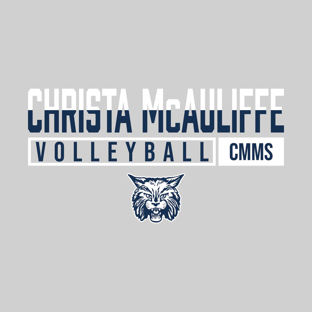 CMMS Bobcats - Volleyball - Split-Color School Name With Acronym Over Mascot