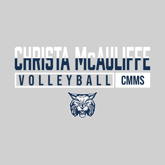 CMMS Bobcats - Volleyball - Split-Color School Name With Acronym Over Mascot