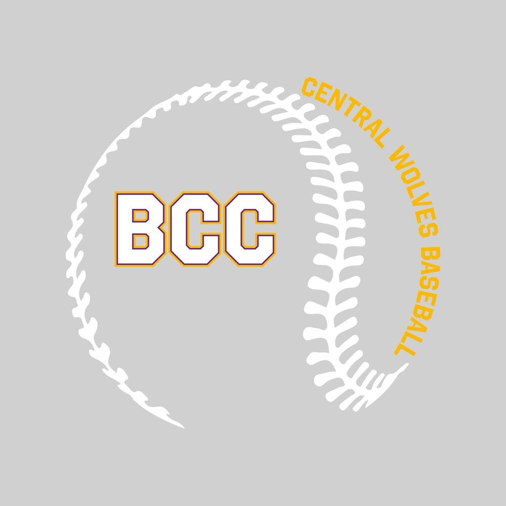 Central Wolves - Baseball - Baseball Stitches with School Name