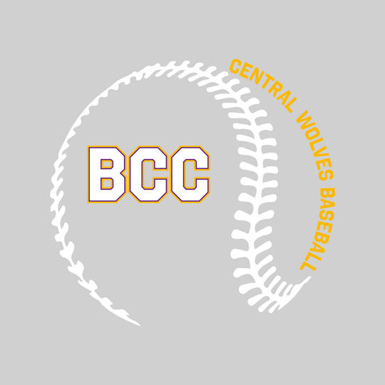 Central Wolves - Baseball - Baseball Stitches with School Name