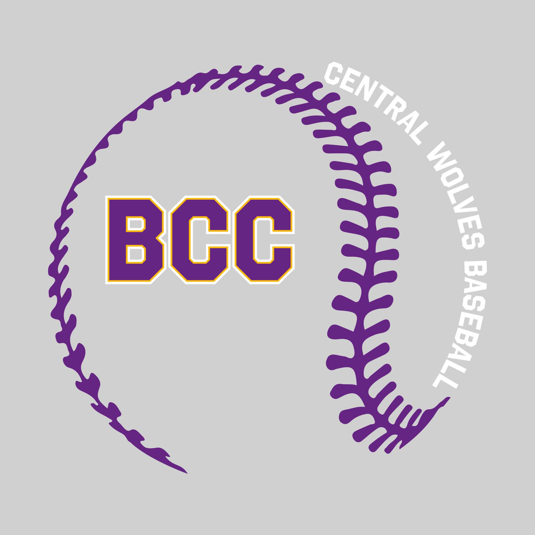 Central Wolves - Baseball - Baseball Stitches with School Name