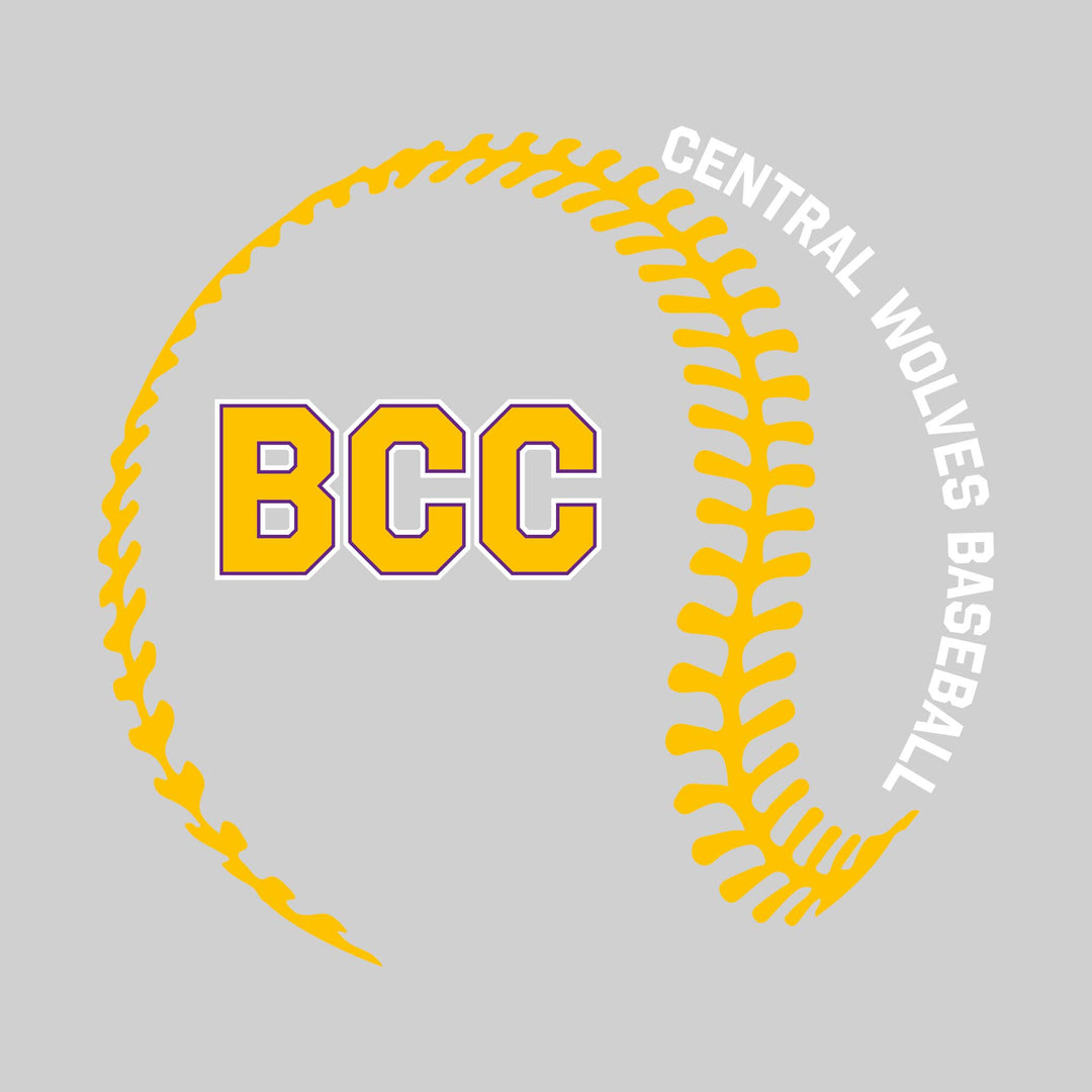 Central Wolves - Baseball - Baseball Stitches with School Name