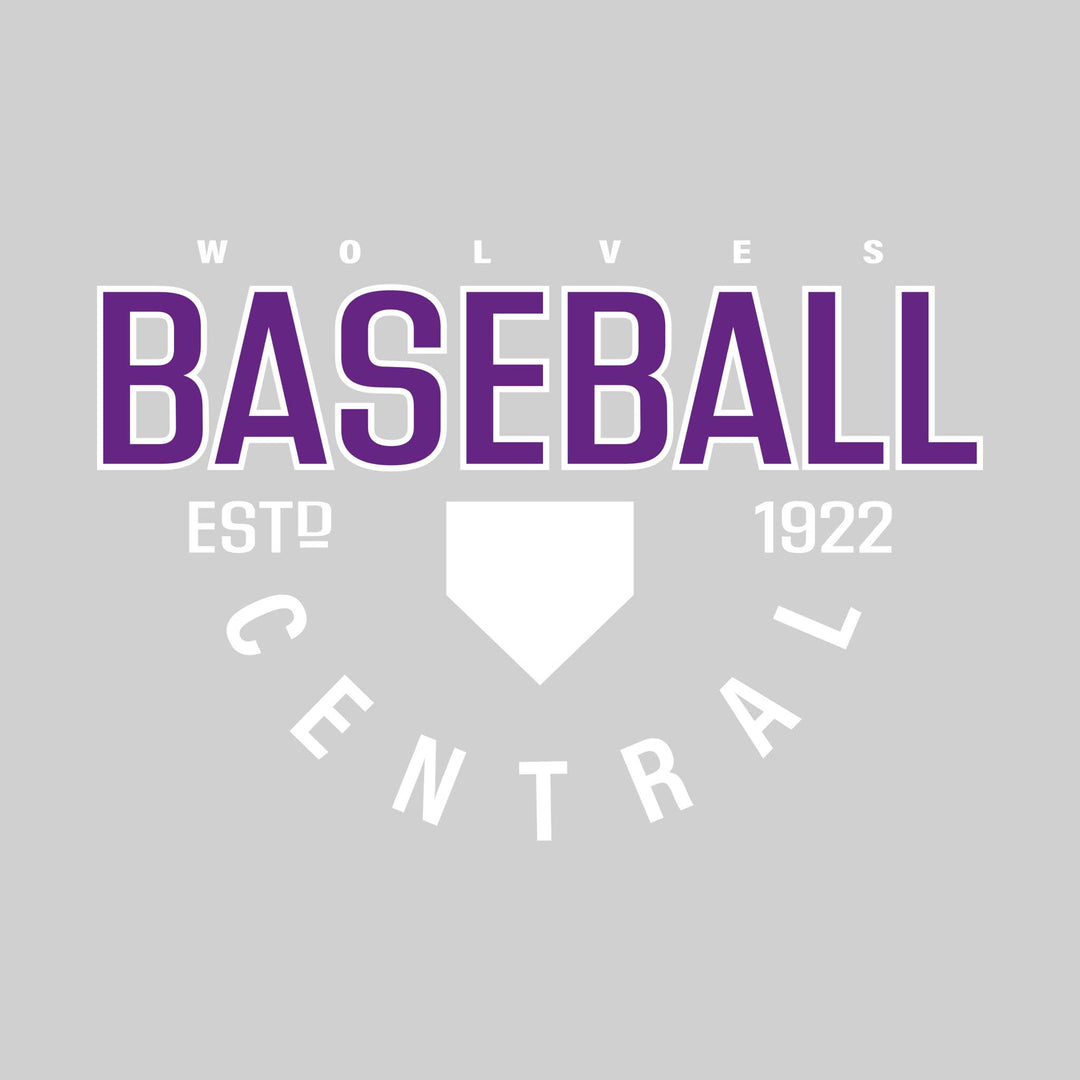 Central Wolves - Baseball - Baseball with Established Year and Arched School Name