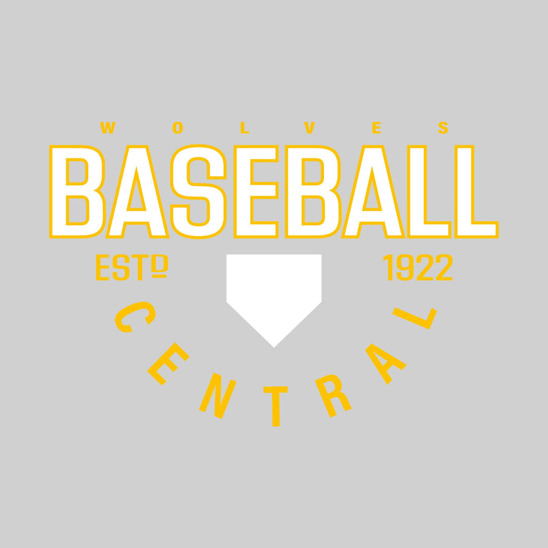 Central Wolves - Baseball - Baseball with Established Year and Arched School Name