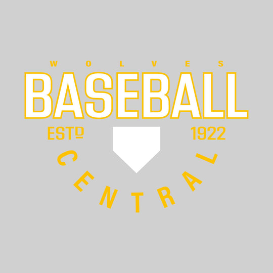 Central Wolves - Baseball - Baseball with Established Year and Arched School Name