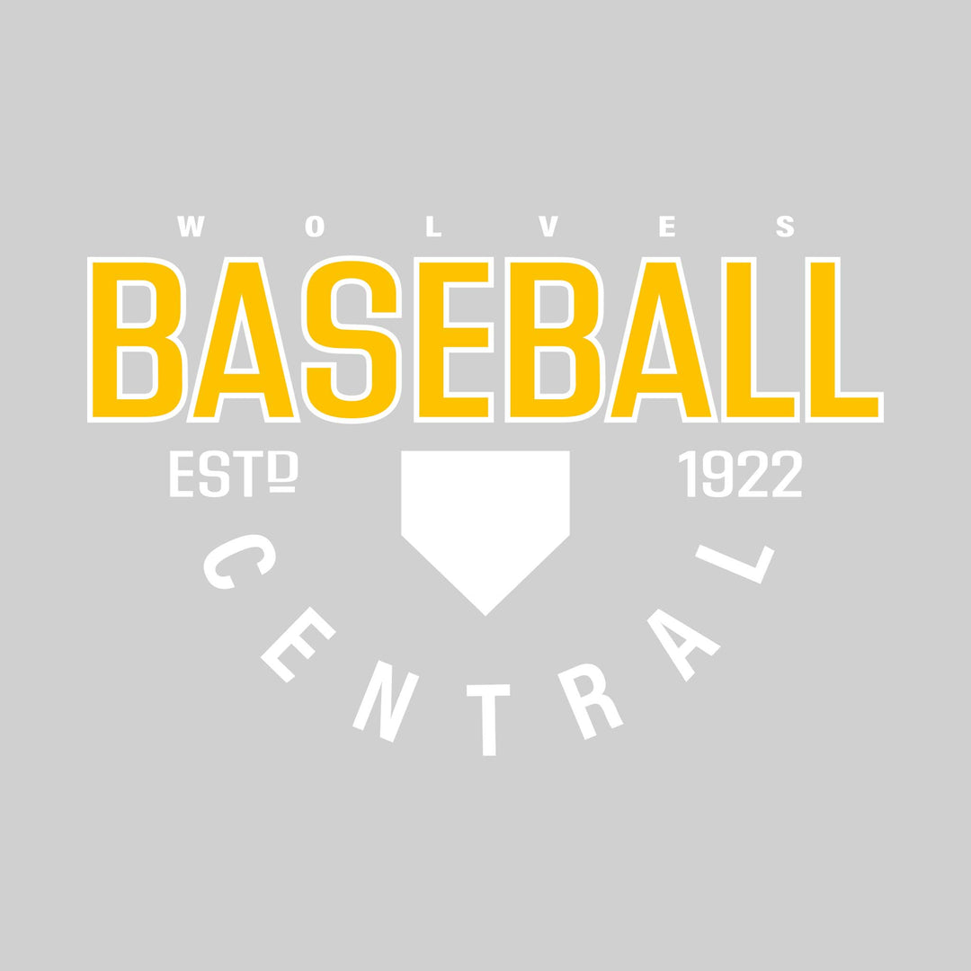 Central Wolves - Baseball - Baseball with Established Year and Arched School Name