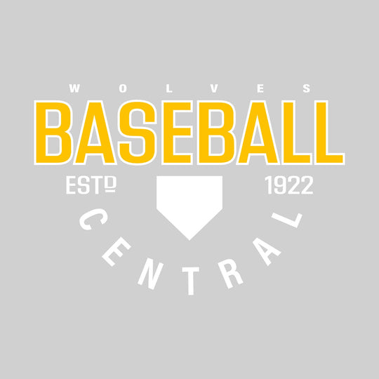 Central Wolves - Baseball - Baseball with Established Year and Arched School Name
