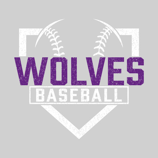 Central Wolves - Baseball - Home Plate with Mascot Name - Distressed