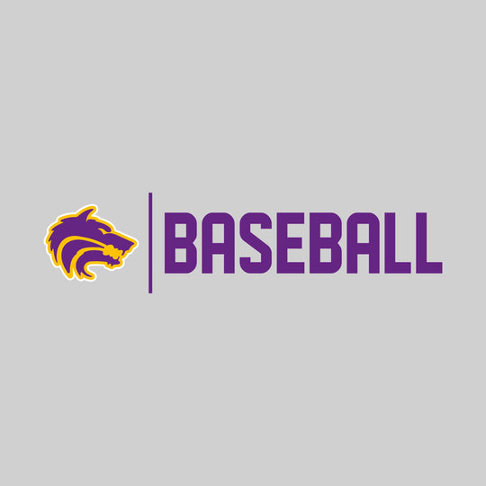 Central Wolves - Baseball - Mascot with Divider &amp; Baseball Text