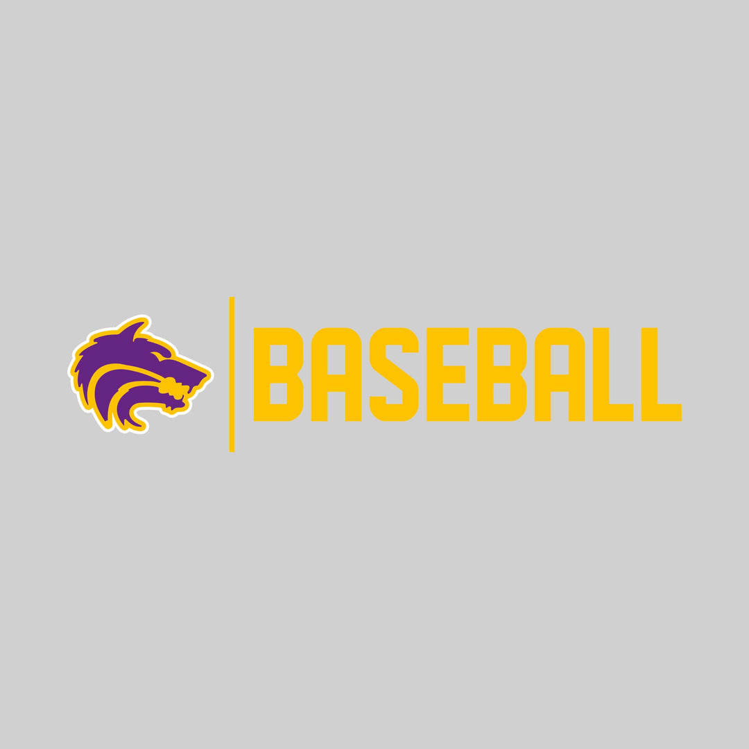 Central Wolves - Baseball - Mascot with Divider &amp; Baseball Text