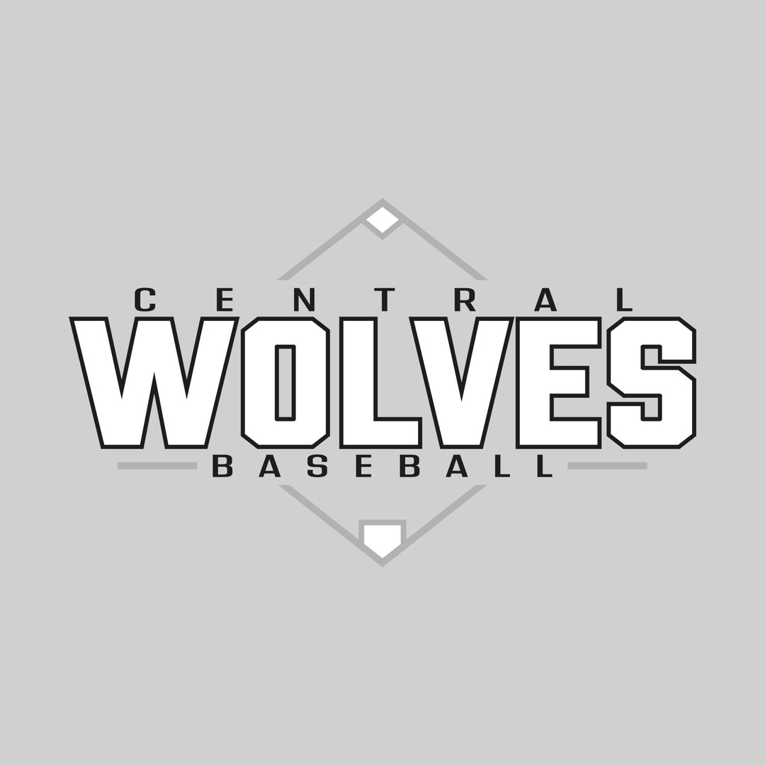 Central Wolves - Baseball - Baseball Diamond with School Name