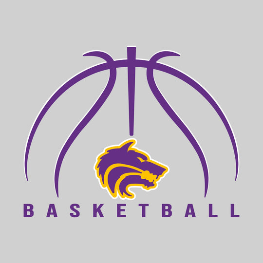 Central Wolves - Basketball - Basketball Text with Mascot and Grooves
