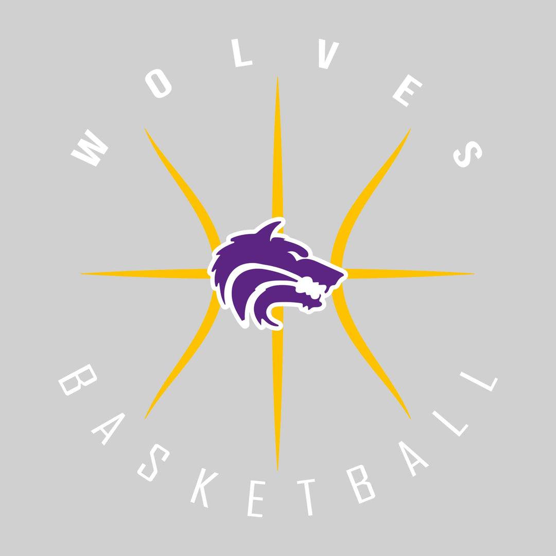 Central Wolves - Basketball - Circle Text with Threads