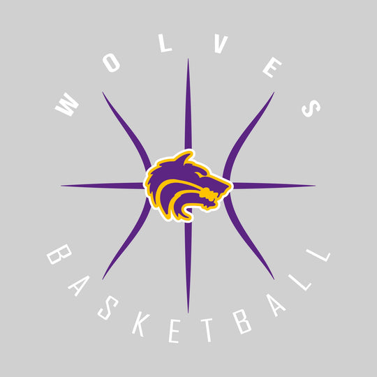 Central Wolves - Basketball - Circle Text with Threads
