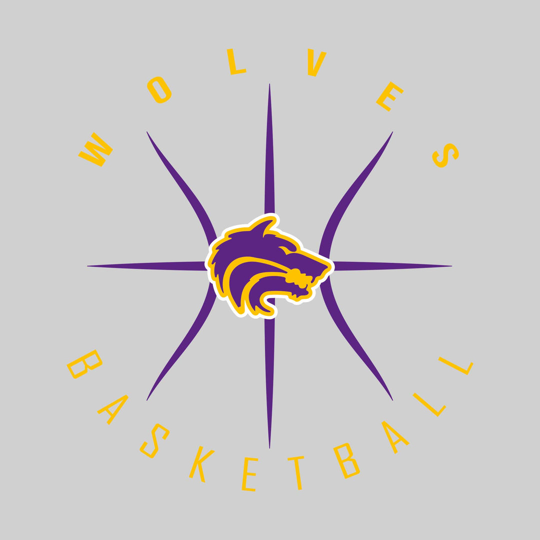 Central Wolves - Basketball - Circle Text with Threads