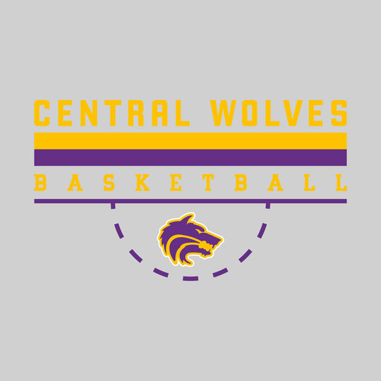 Central Wolves - Basketball - Double Color Lines with Free-Throw Half Circle