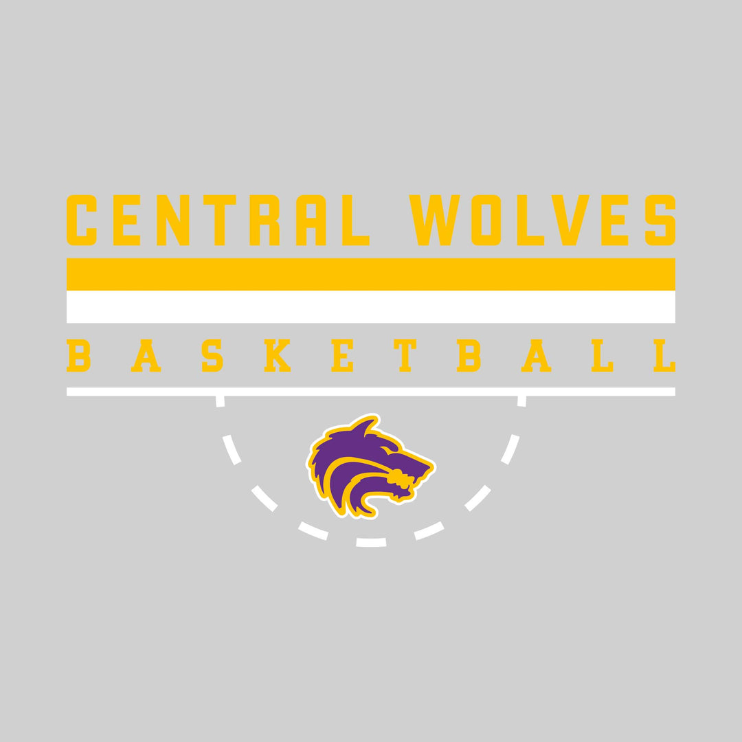 Central Wolves - Basketball - Double Color Lines with Free-Throw Half Circle