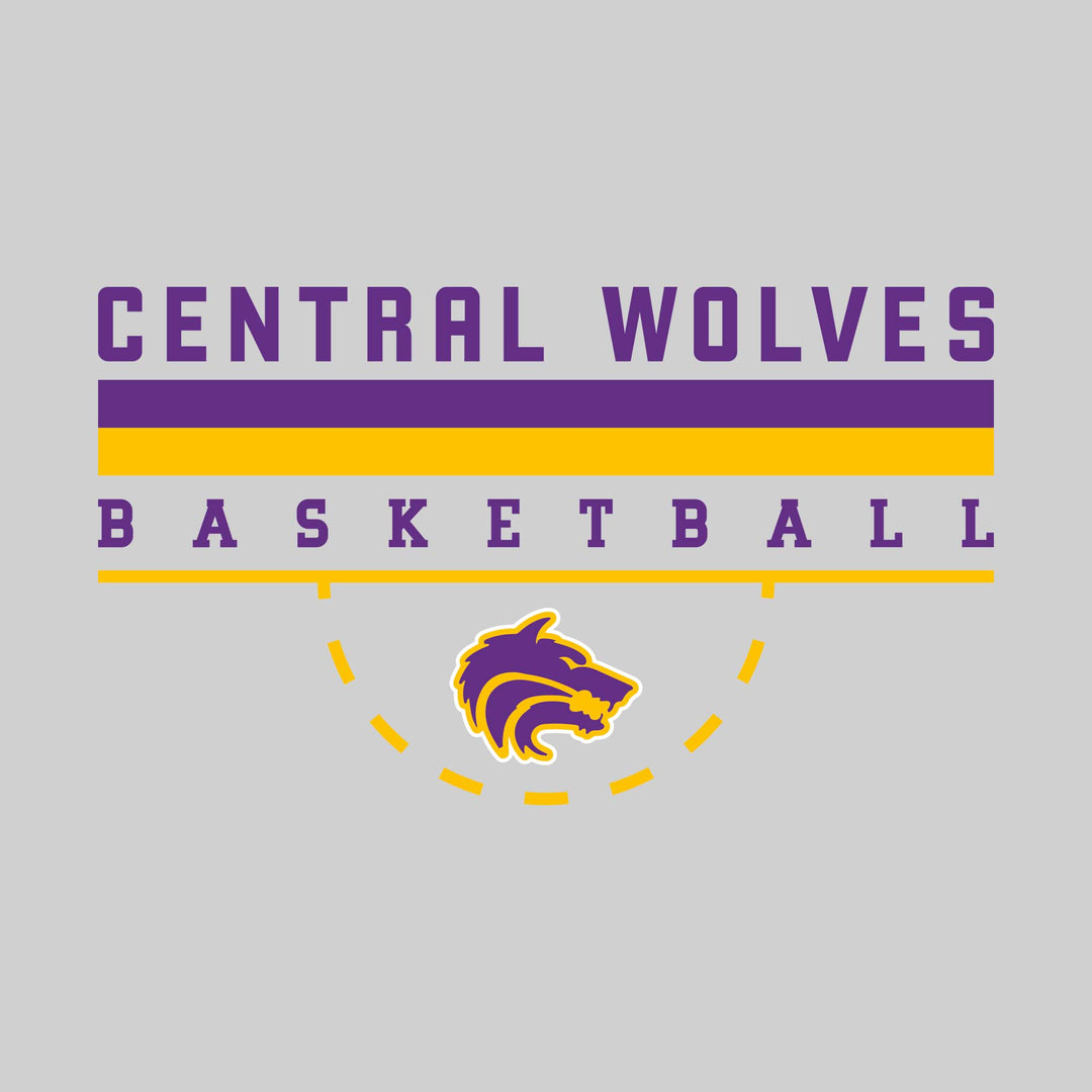 Central Wolves - Basketball - Double Color Lines with Free-Throw Half Circle