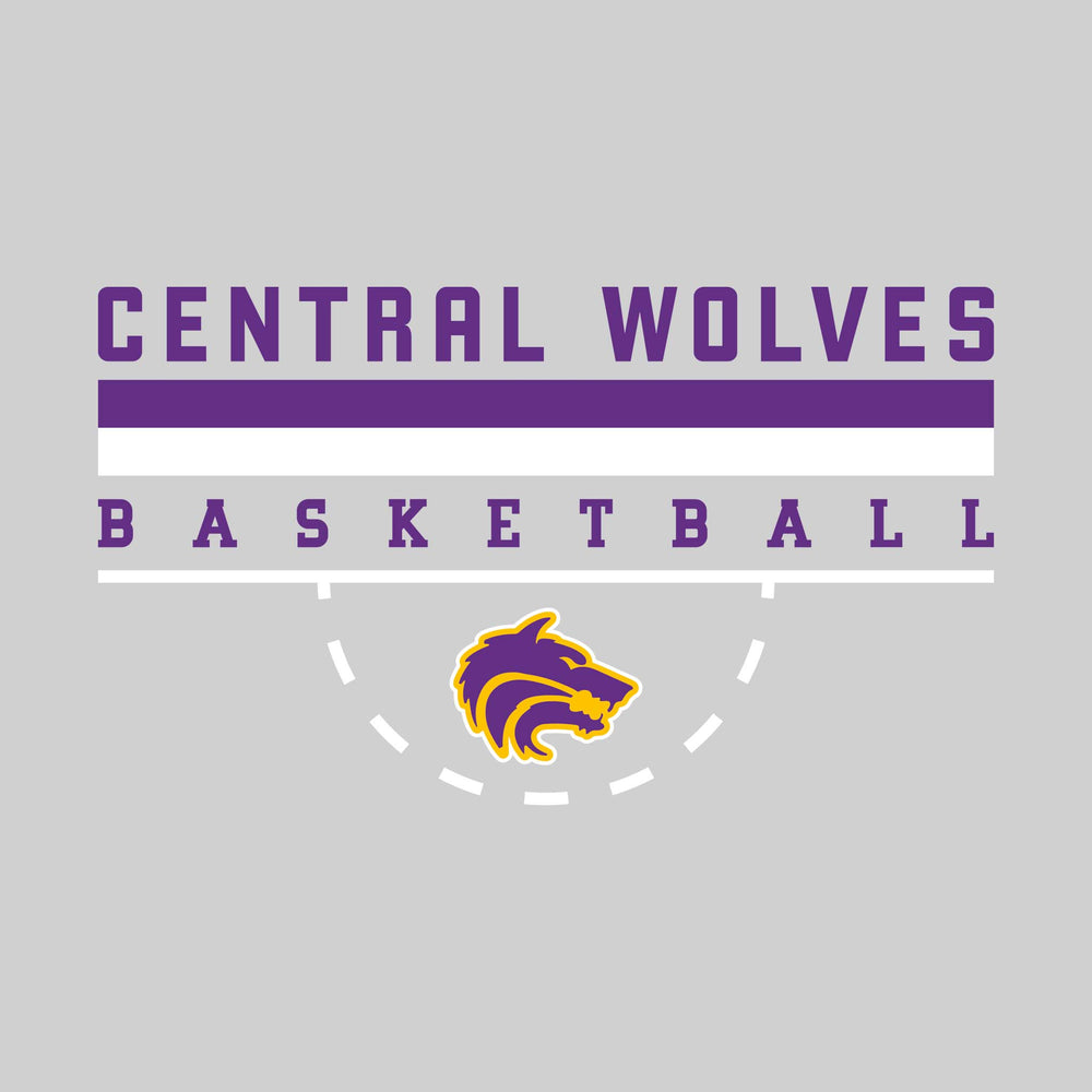 Central Wolves - Basketball - Double Color Lines with Free-Throw Half Circle