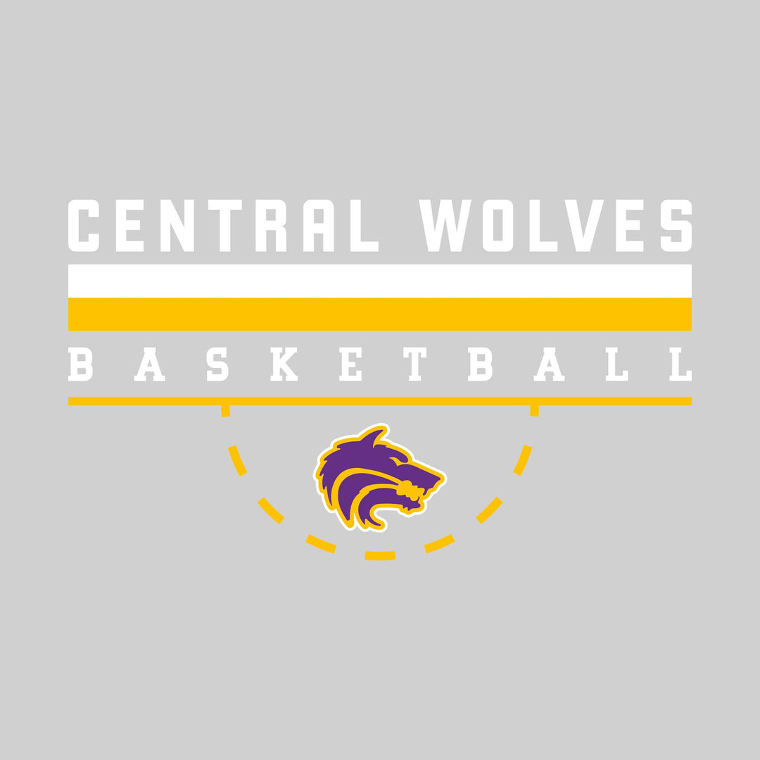 Central Wolves - Basketball - Double Color Lines with Free-Throw Half Circle