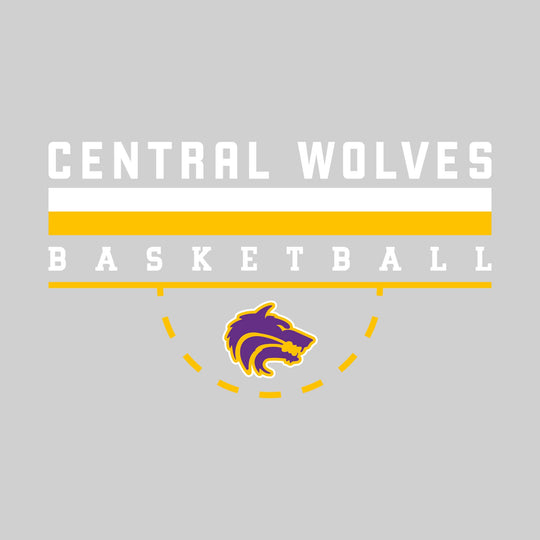 Central Wolves - Basketball - Double Color Lines with Free-Throw Half Circle