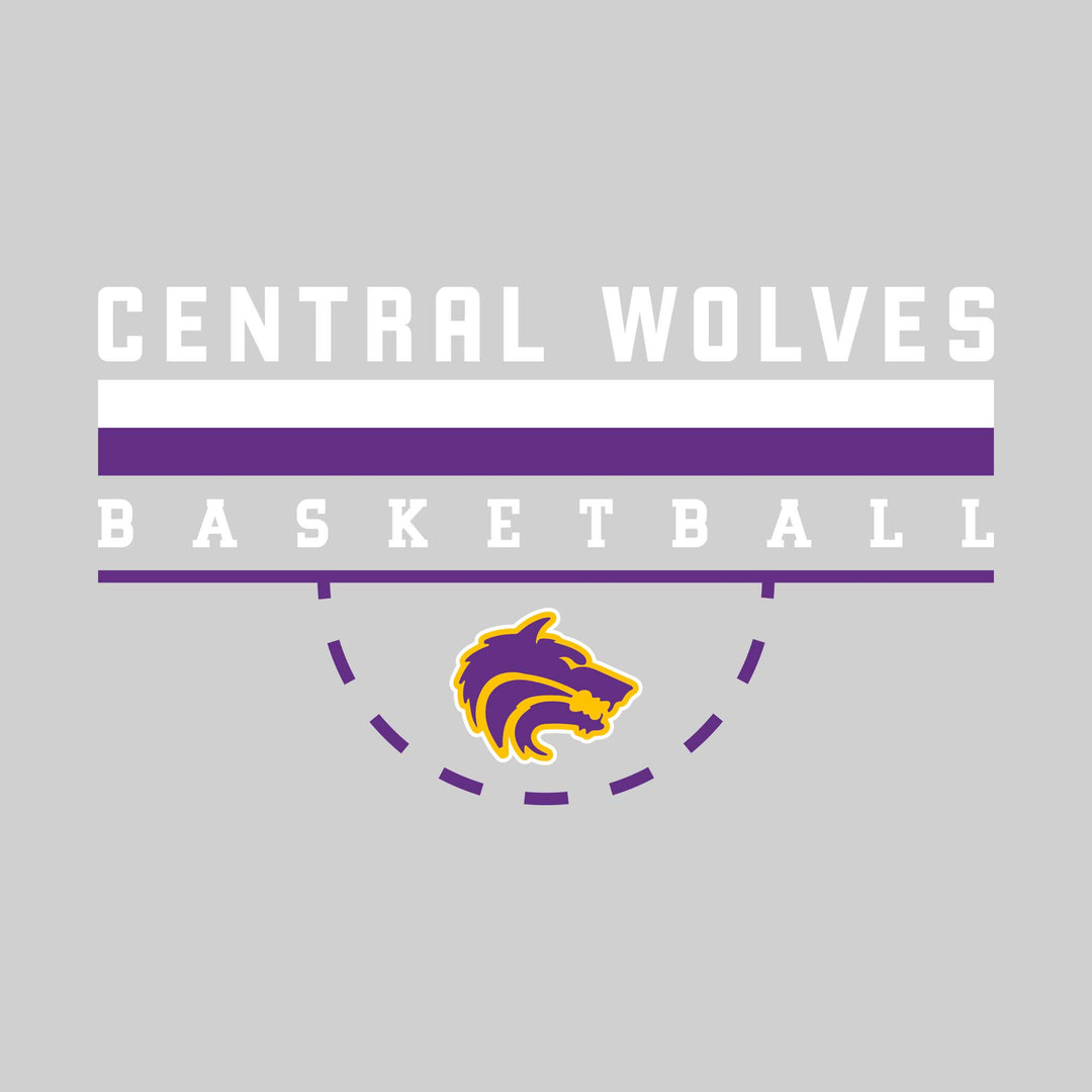 Central Wolves - Basketball - Double Color Lines with Free-Throw Half Circle