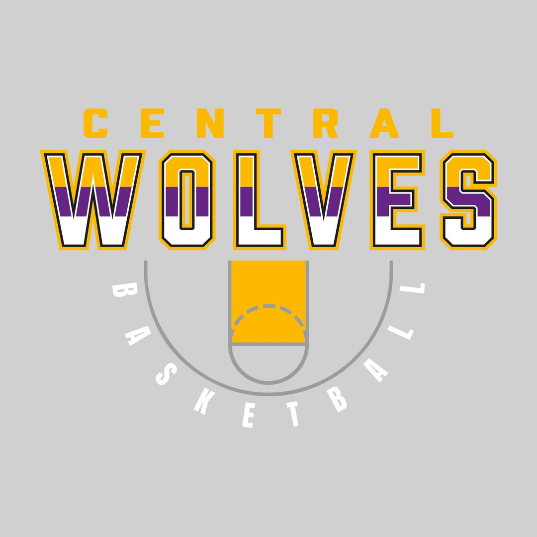Central Wolves - Basketball - Tri-Color Wolves with Threads