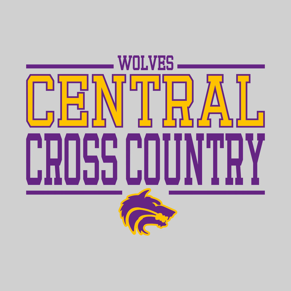 Central Wolves - Cross Country - Bracketed School Name with Mascot