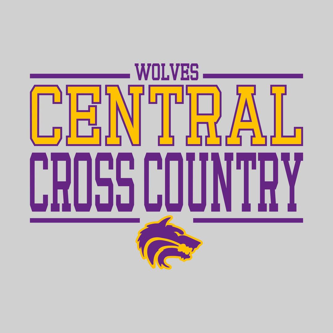 Central Wolves - Cross Country - Bracketed School Name with Mascot
