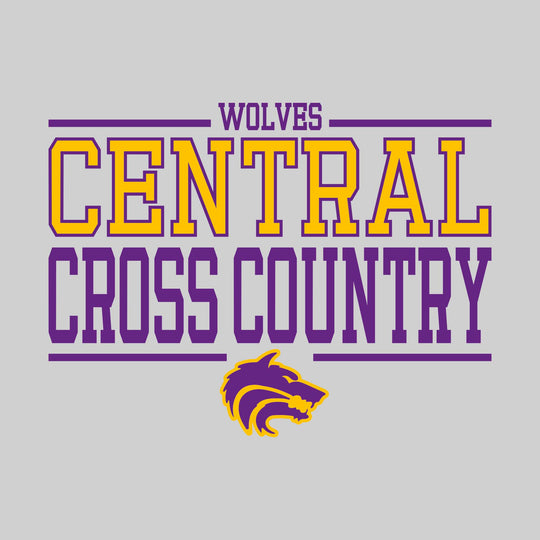 Central Wolves - Cross Country - Bracketed School Name with Mascot