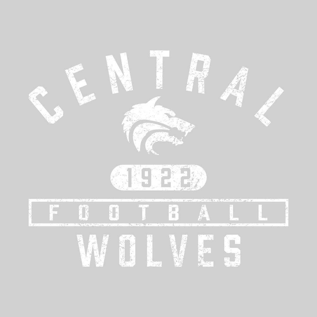 Central Wolves - Football - Arched School Name over Mascot and Established Year