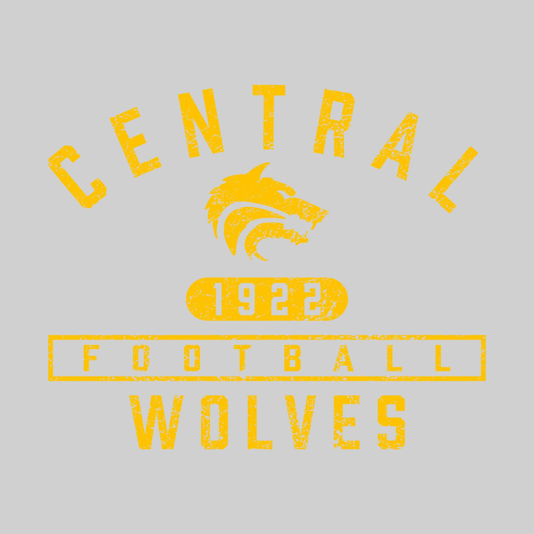 Central Wolves - Football - Arched School Name over Mascot and Established Year