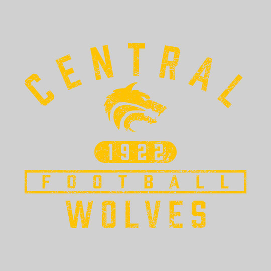 Central Wolves - Football - Arched School Name over Mascot and Established Year