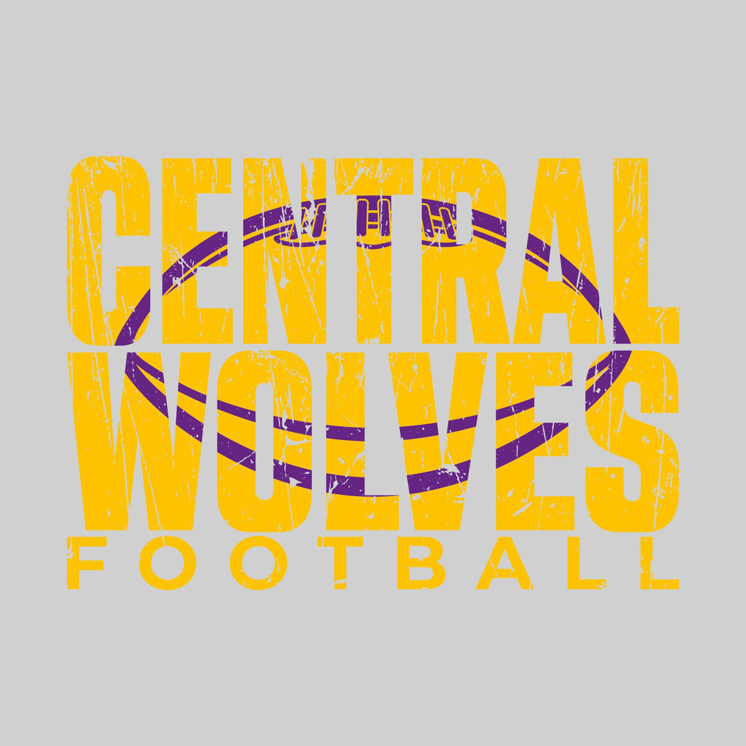 Central Wolves - Football - Central Wolves Football with Football Shape Inset