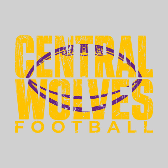 Central Wolves - Football - Central Wolves Football with Football Shape Inset