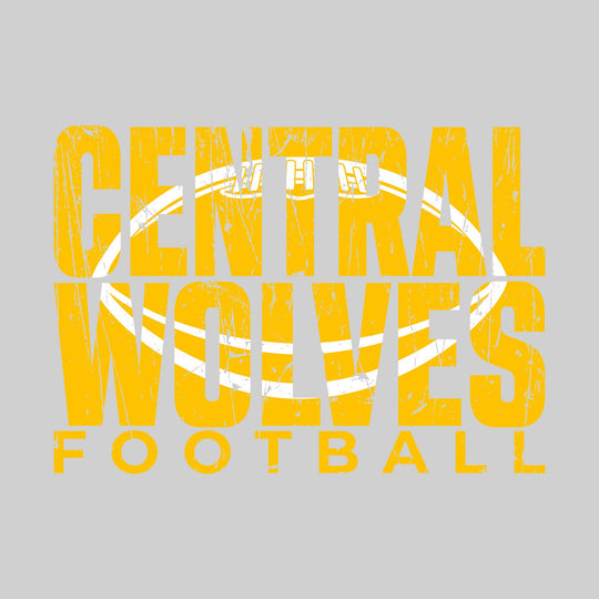Central Wolves - Football - Central Wolves Football with Football Shape Inset