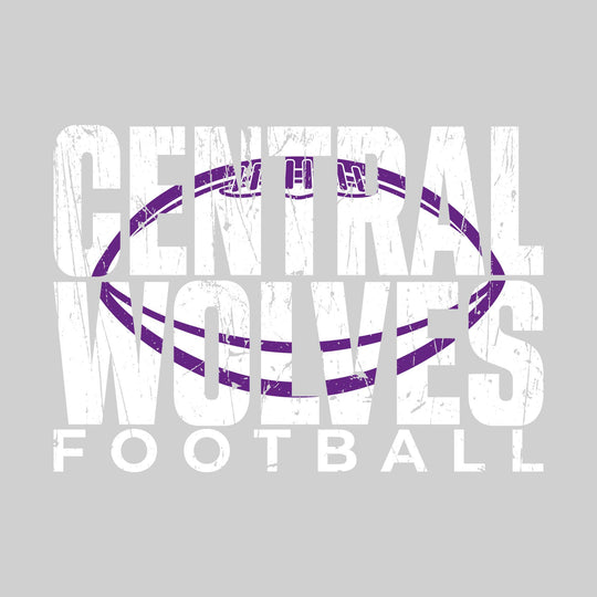 Central Wolves - Football - Central Wolves Football with Football Shape Inset