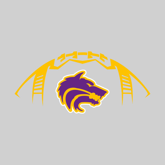 Central Wolves - Football - Football Shape Outline with Center Mascot