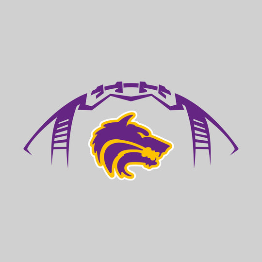 Central Wolves - Football - Football Shape Outline with Center Mascot