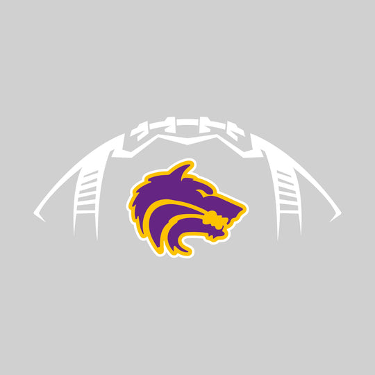 Central Wolves - Football - Football Shape Outline with Center Mascot