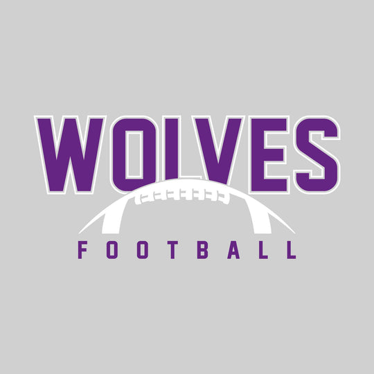 Central Wolves - Football - Outlined Wolves with Half Football Shape