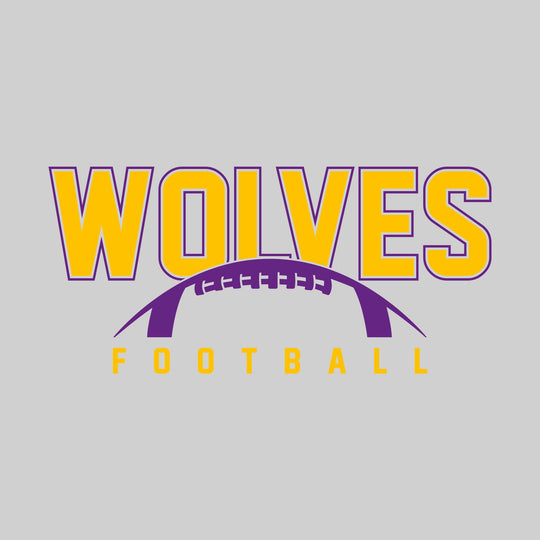 Central Wolves - Football - Outlined Wolves with Half Football Shape