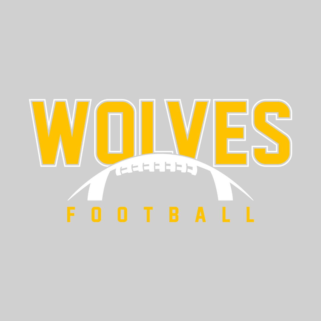 Central Wolves - Football - Outlined Wolves with Half Football Shape
