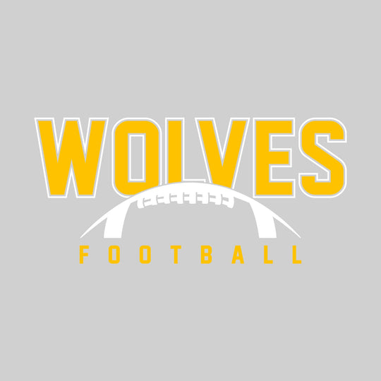 Central Wolves - Football - Outlined Wolves with Half Football Shape