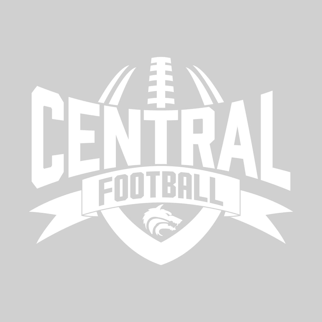 Central Wolves - Football - School Name with Football Shape and Banner