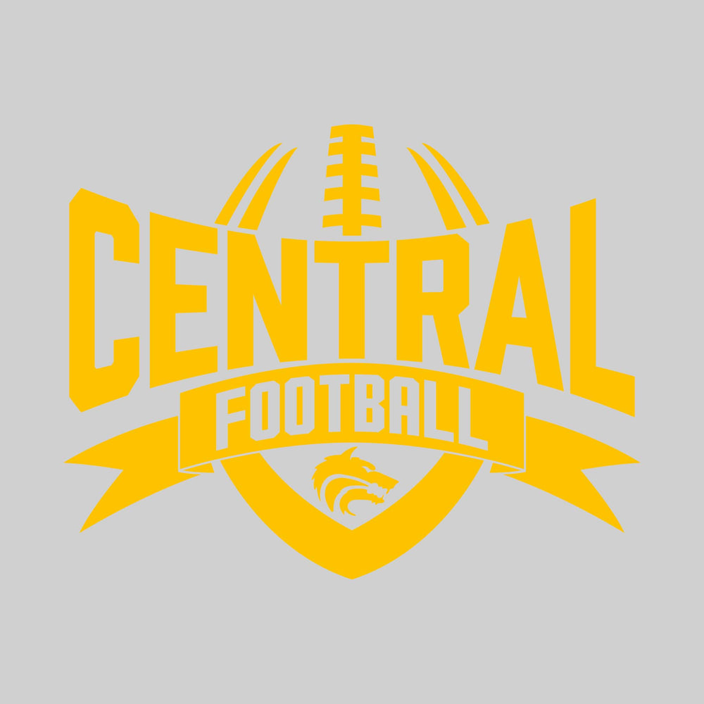 Central Wolves - Football - School Name with Football Shape and Banner