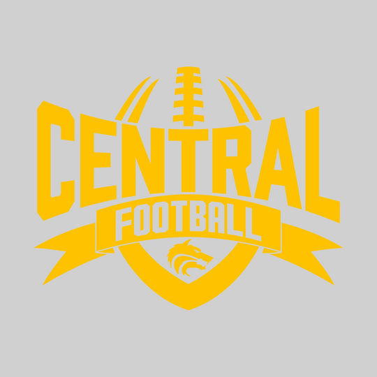 Central Wolves - Football - School Name with Football Shape and Banner